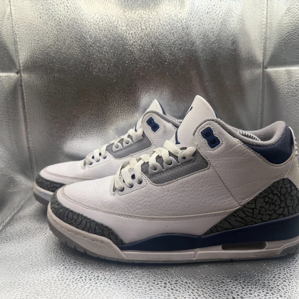 Size 8 Air Jordan Air Jordan 3 Retro Midnight Navy Mens Sneaker Shoes CT8532-140